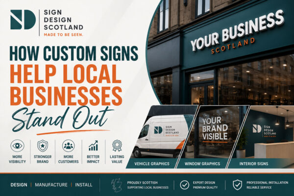 Modern custom business signage helping local businesses stand out in Scotland